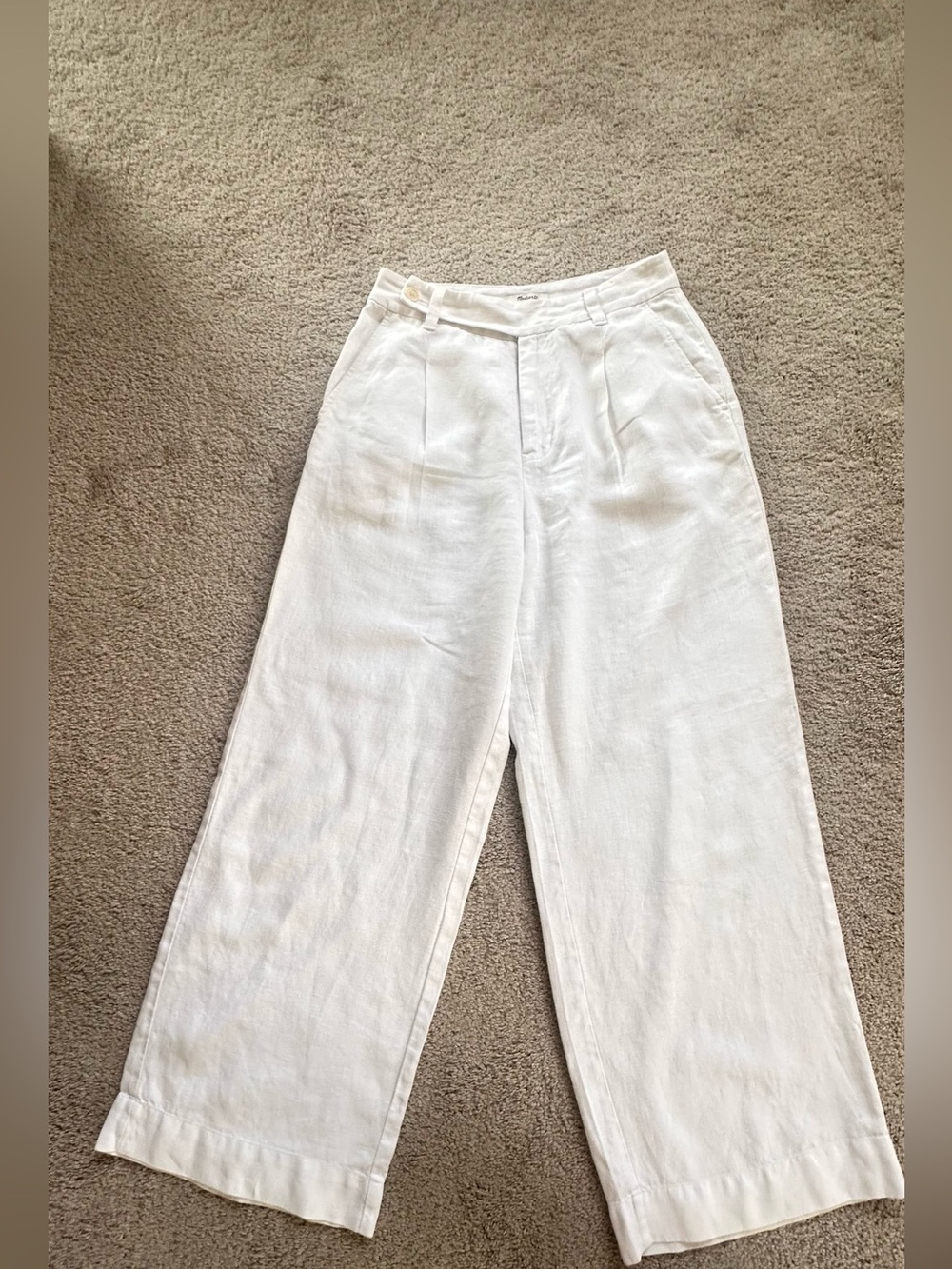 Madewell The Harlow Wide-Leg Pants.  Size 2 100 % Linen